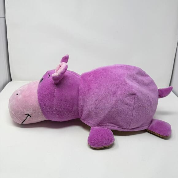 2015 Flip A Zoo Geo Giraffe Ava Hippo 2 in 1 Reversible Purple Brown 19" Plush - Picture 9 of 12